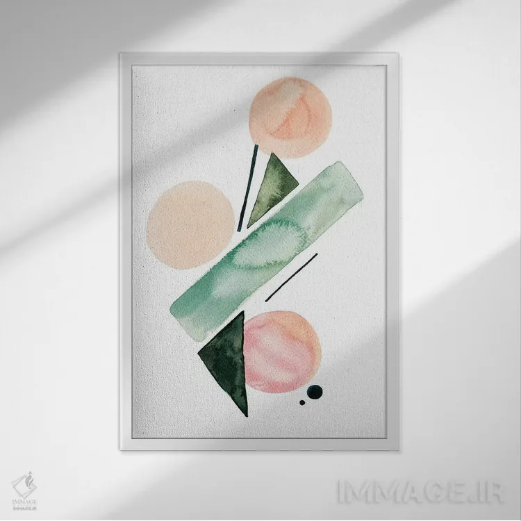 تابلو هندسه I اثر آلبینا براتچِوا - نمای قابدار سفید