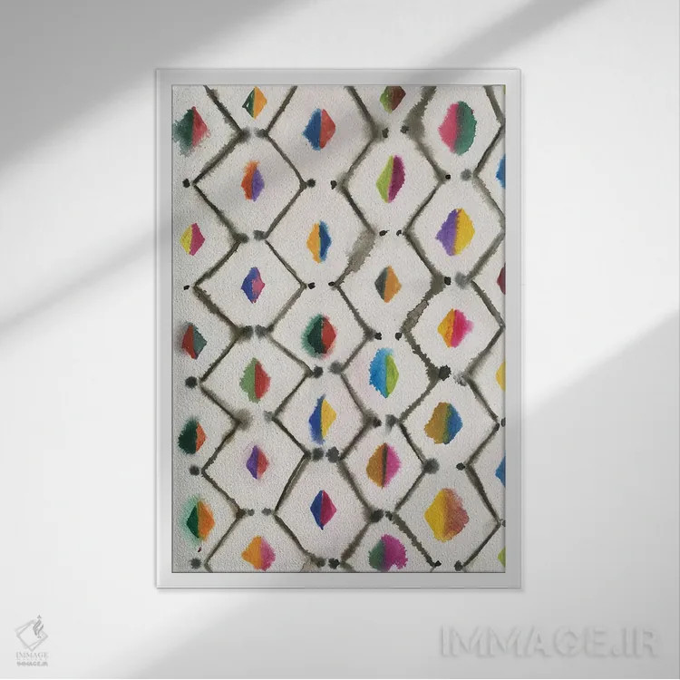 تابلو لانهٔ زنبوری اثر آلبینا براتچِوا - نمای قابدار سفید