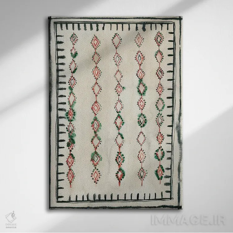 تابلو فرش مراکشی II اثر آلبینا براتچِوا - نمای روبهرو روی دیوار