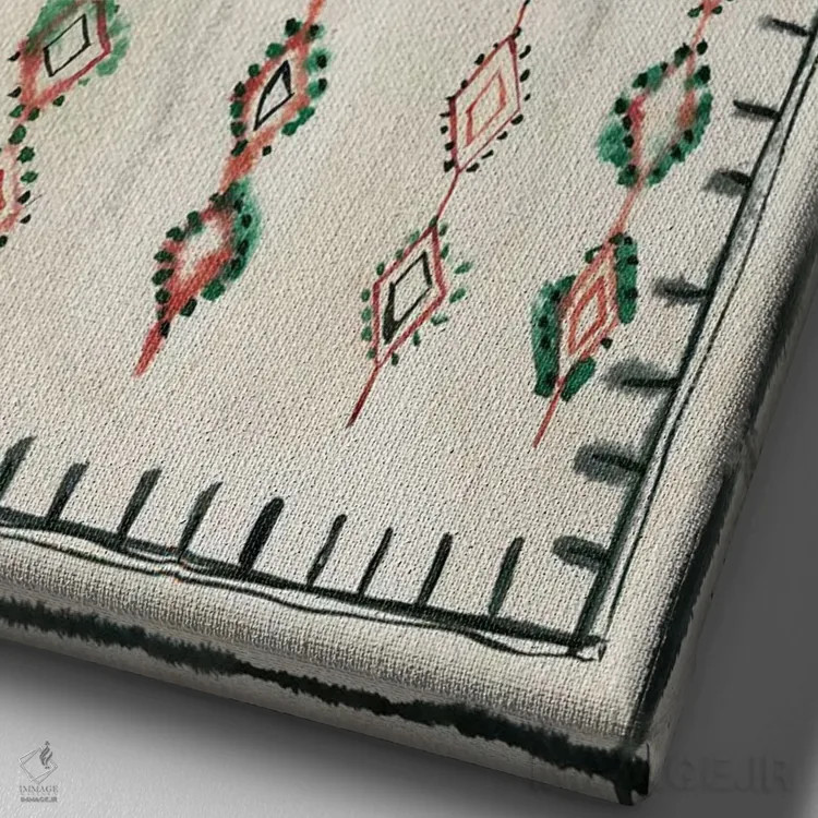 تابلو فرش مراکشی II اثر آلبینا براتچِوا - نمای نزدیک بافت بوم