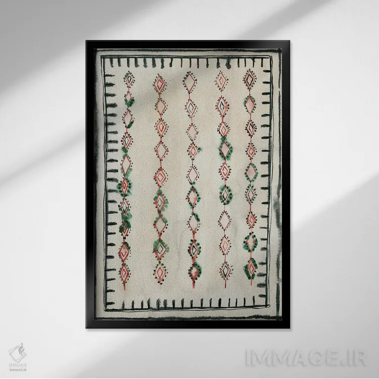 تابلو فرش مراکشی II اثر آلبینا براتچِوا - نمای قابدار مشکی