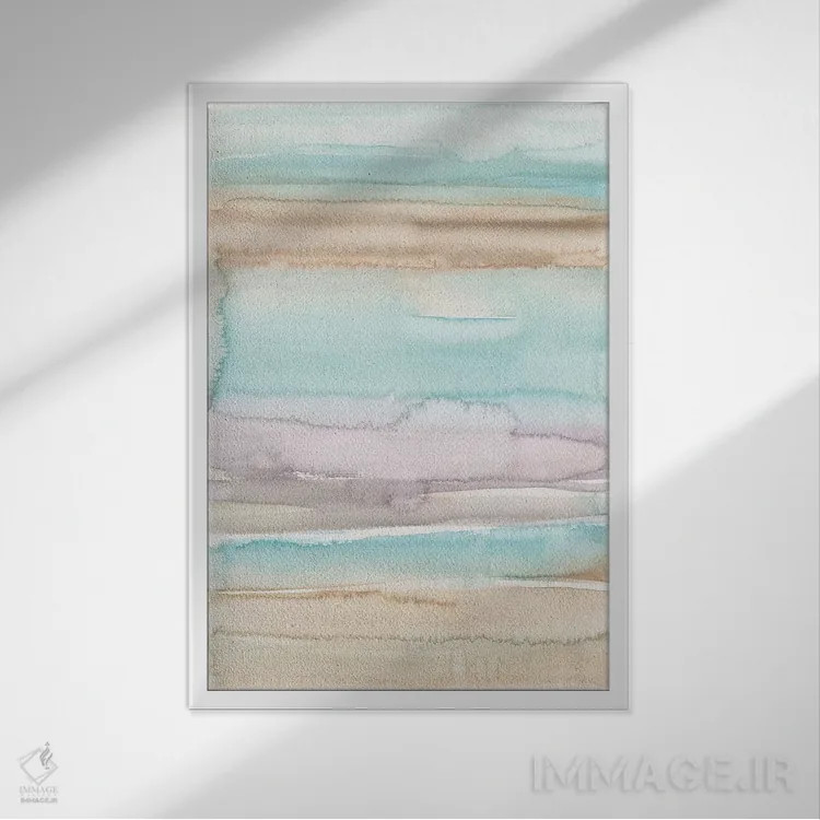 تابلو انتزاعی اقیانوس اثر آلبینا براتچِوا - نمای قابدار سفید