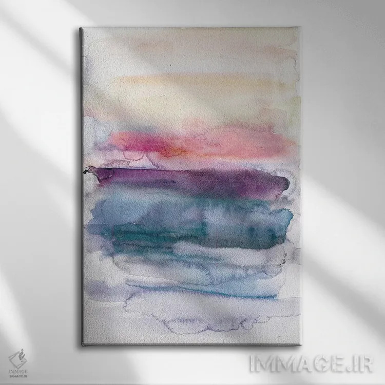 تابلو انتزاعی غروب اثر آلبینا براتچِوا - نمای روبهرو روی دیوار