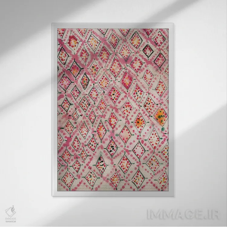 تابلو فرش مراکشی I اثر آلبینا براتچِوا - نمای قابدار سفید