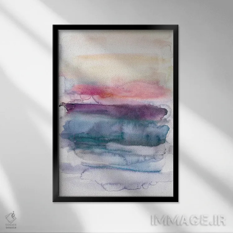 تابلو انتزاعی غروب اثر آلبینا براتچِوا - نمای قابدار مشکی