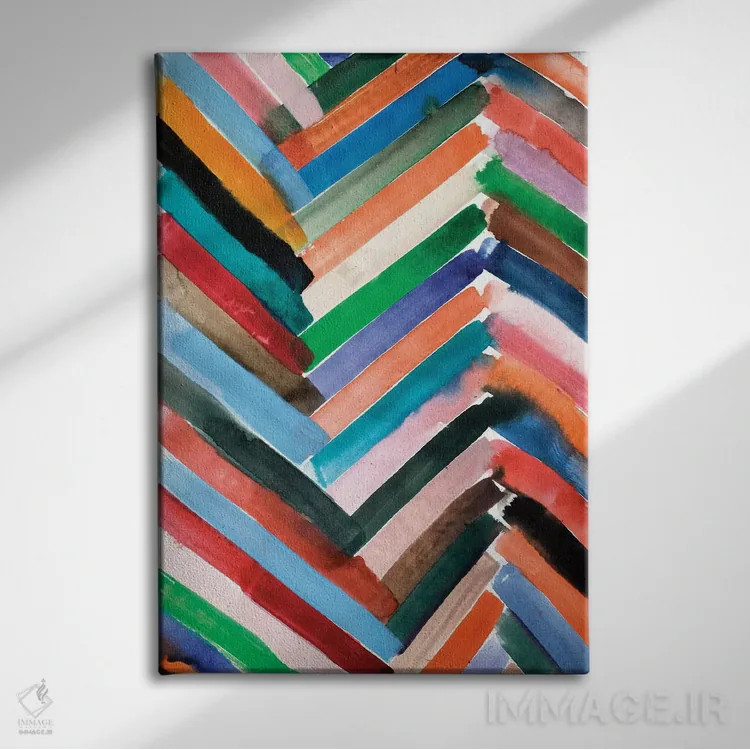 تابلو انتزاعی آبرنگی VI اثر آلبینا براتچِوا - نمای روبهرو روی دیوار