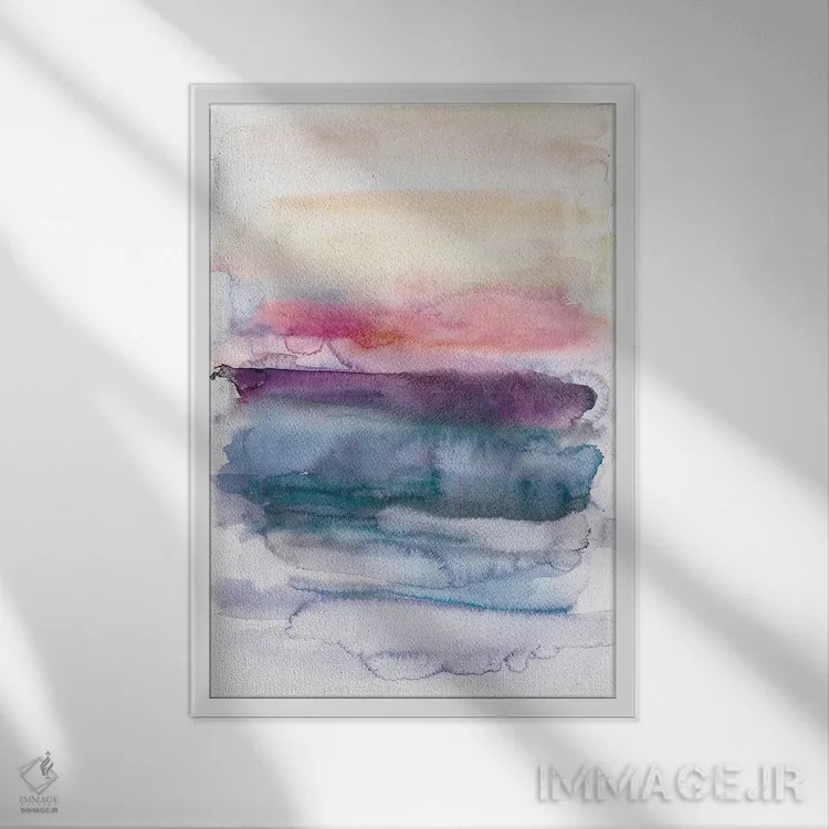 تابلو انتزاعی غروب اثر آلبینا براتچِوا - نمای قابدار سفید