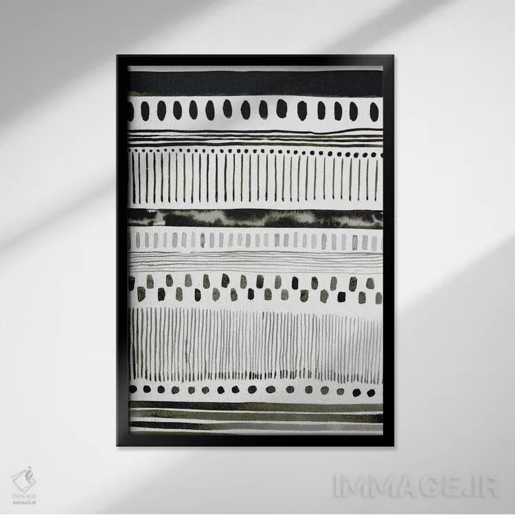 تابلو انتزاعی آبرنگی V اثر آلبینا براتچِوا - نمای قابدار مشکی