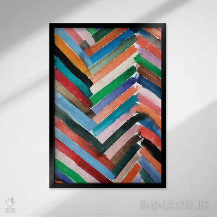 تابلو انتزاعی آبرنگی VI اثر آلبینا براتچِوا - نمای قابدار مشکی