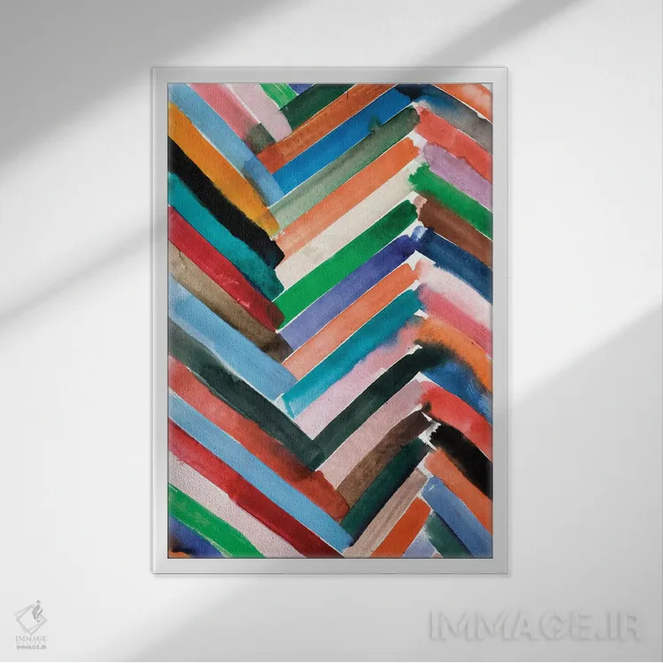 تابلو انتزاعی آبرنگی VI اثر آلبینا براتچِوا - نمای قابدار سفید