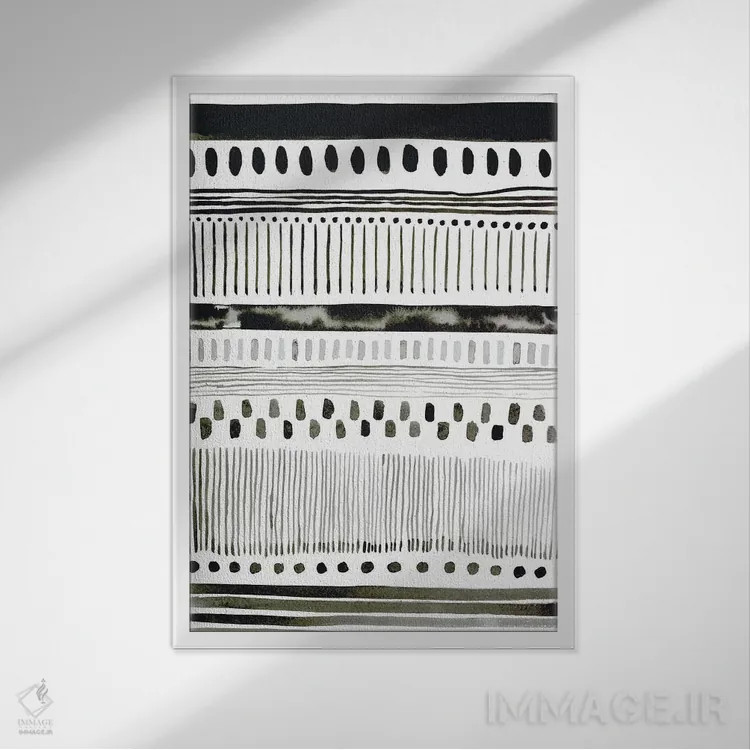 تابلو انتزاعی آبرنگی V اثر آلبینا براتچِوا - نمای قابدار سفید