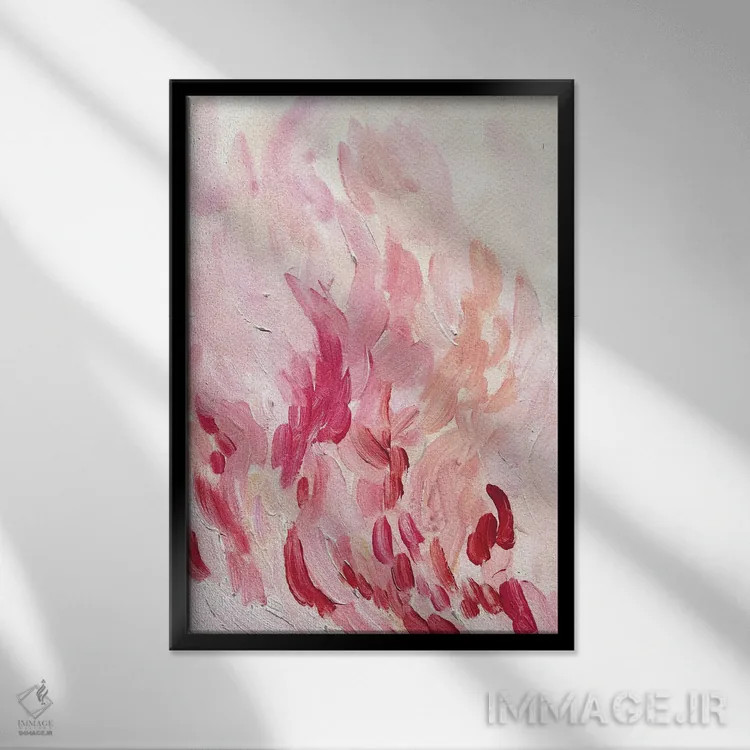 تابلو زیبا در صورتی اثر آلبینا براتچِوا - نمای قابدار مشکی