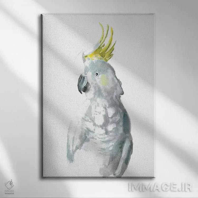 تابلو کوکاتیل I (پرنده) اثر آلبینا براتچِوا - نمای روبهرو روی دیوار