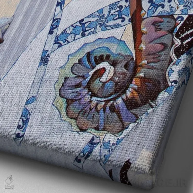 تابلو اسب دریایی (پرتغالی) اثر بوگدان دیده - نمای نزدیک بافت بوم