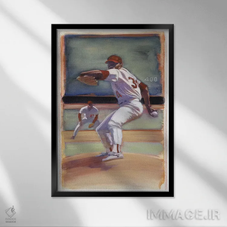 تابلو بیسبال I اثر بروس باور - نمای قابدار مشکی