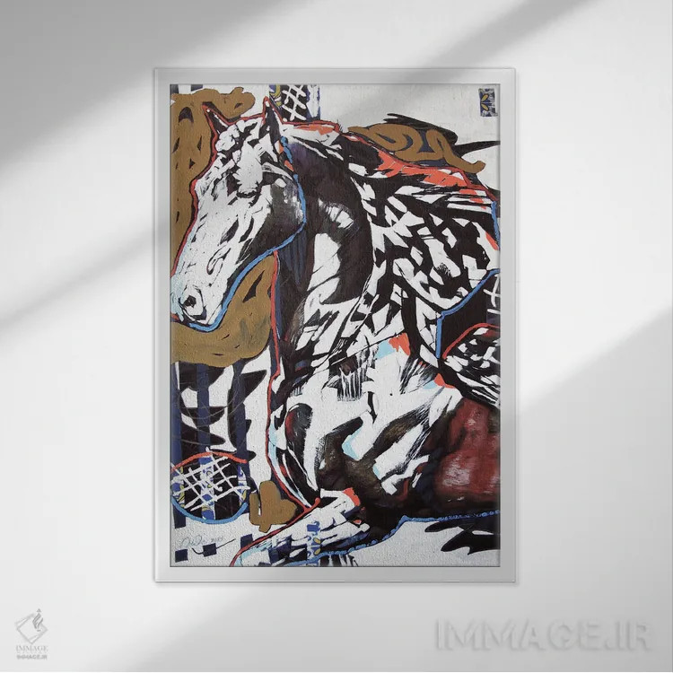 تابلو پگاسوس (اسب بالدار افسانهای) اثر بوگدان دیده - نمای قابدار سفید