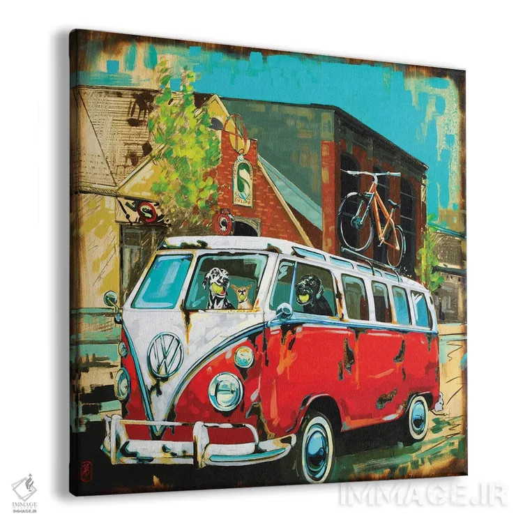 تابلو توپ و نوشیدنی سگها اثر بارتون دگراف - نمای پرسپکتیو محصول