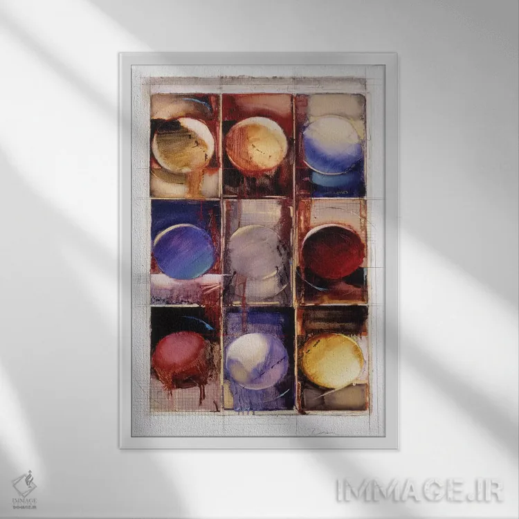 تابلو انتزاعی IX اثر بروس باور - نمای قابدار سفید