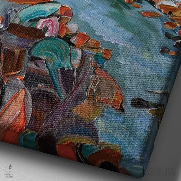 تابلو باغها اثر برایدی اوبرایان - نمای نزدیک بافت بوم