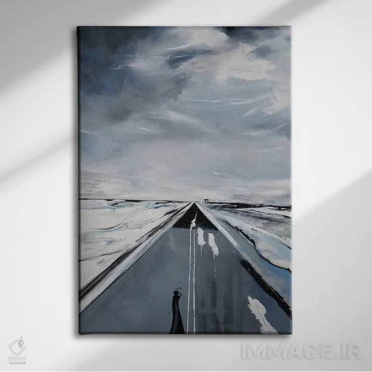 تابلو قدمزدن بر تپههای شنی اثر برایدی اوبرایان - نمای روبهرو روی دیوار