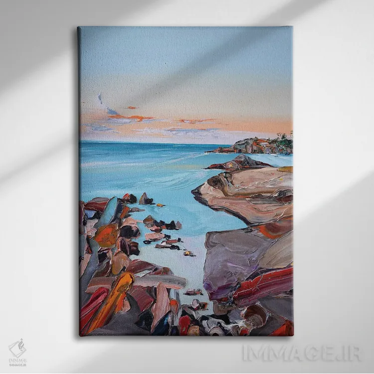 تابلو خلیج آتشها (تاسمانی) اثر برایدی اوبرایان - نمای روبهرو روی دیوار