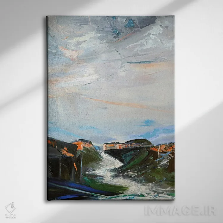 تابلو پرش گاوتز (آبشار مشهور) اثر برایدی اوبرایان - نمای روبهرو روی دیوار