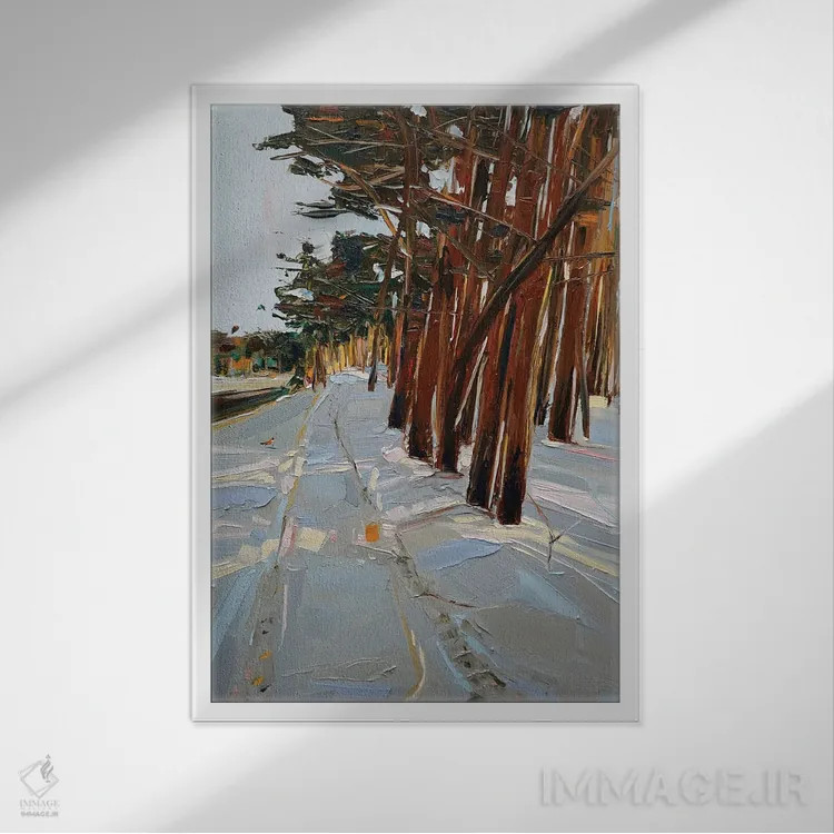 تابلو روباه در گردنهٔ دد هورس (استرالیا) اثر برایدی اوبرایان - نمای قابدار سفید