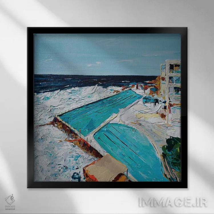 تابلو یخهای باندای (استرالیا) اثر برایدی اوبرایان - نمای قابدار مشکی