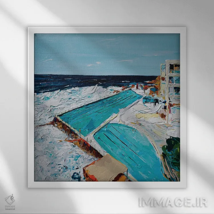 تابلو یخهای باندای (استرالیا) اثر برایدی اوبرایان - نمای قابدار سفید