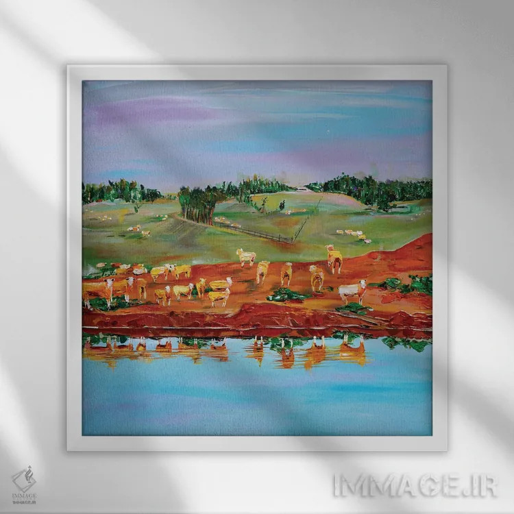 تابلو ماه دوردست اثر برایدی اوبرایان - نمای قابدار سفید