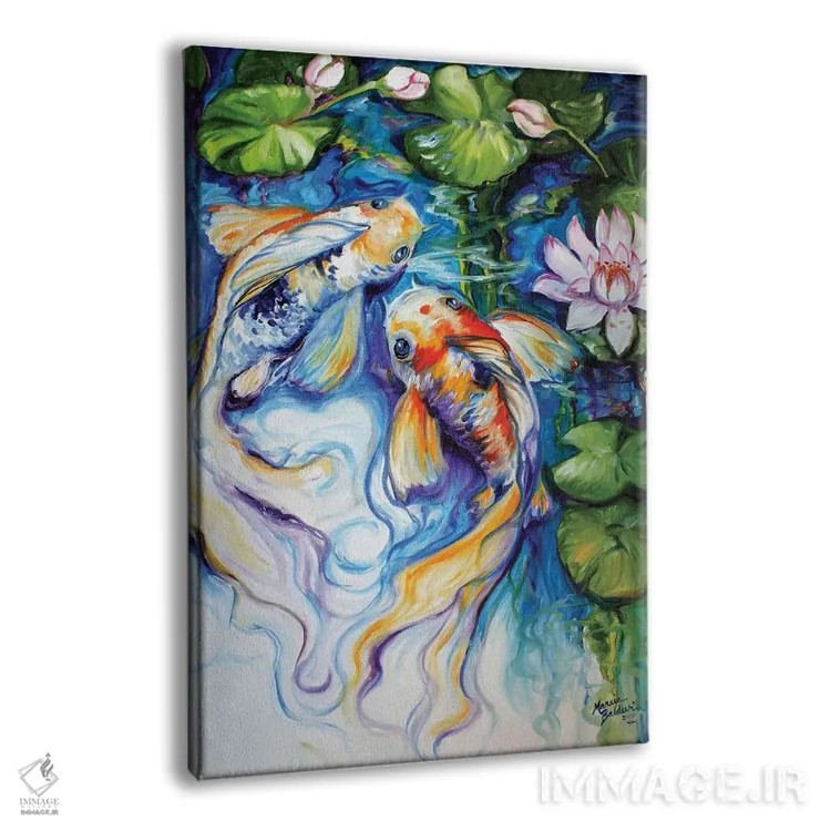 تابلو کوی و نیلوفر آبی اثر مارسیا بالدویین - نمای پرسپکتیو محصول