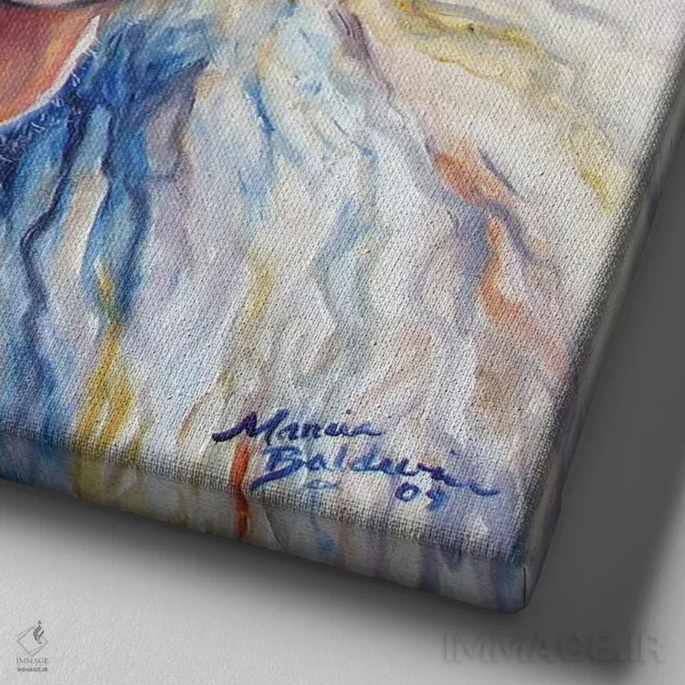 تابلو اوه بعبع ما (گوسفند) اثر مارسیا بالدویین - نمای نزدیک بافت بوم