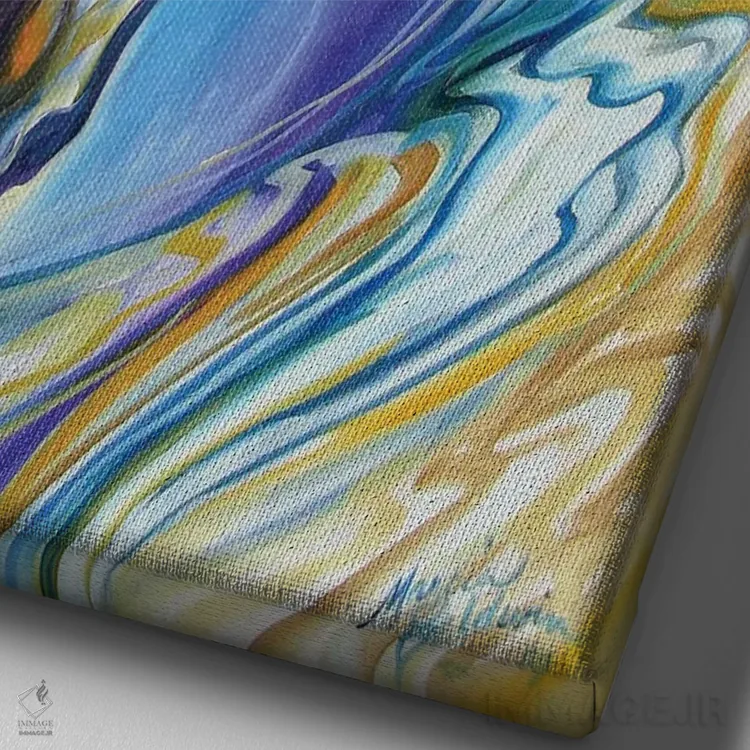 تابلو انتزاعی عربی اثر مارسیا بالدویین - نمای نزدیک بافت بوم