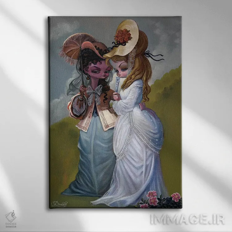 تابلو شایعه اثر باب دوست - نمای روبهرو روی دیوار