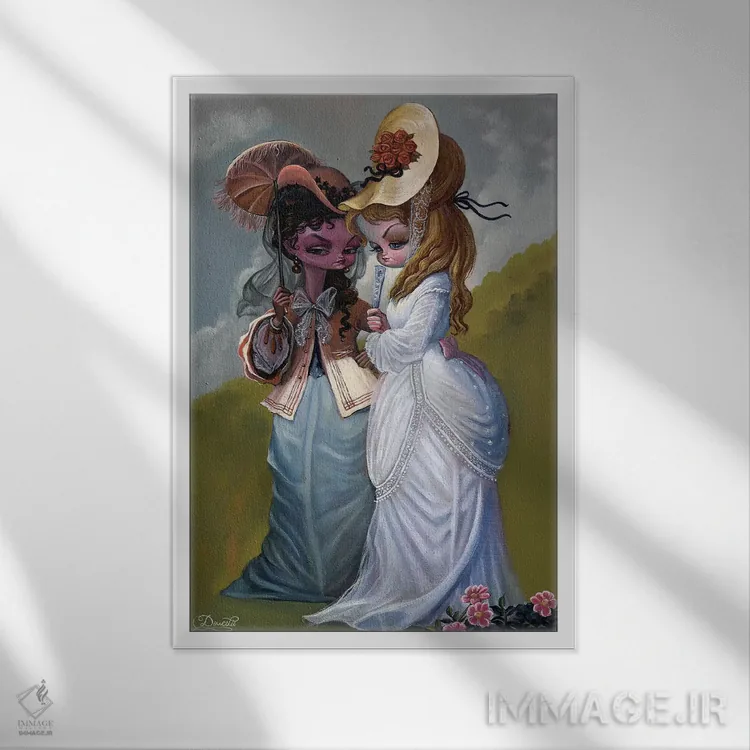 تابلو شایعه اثر باب دوست - نمای قابدار سفید