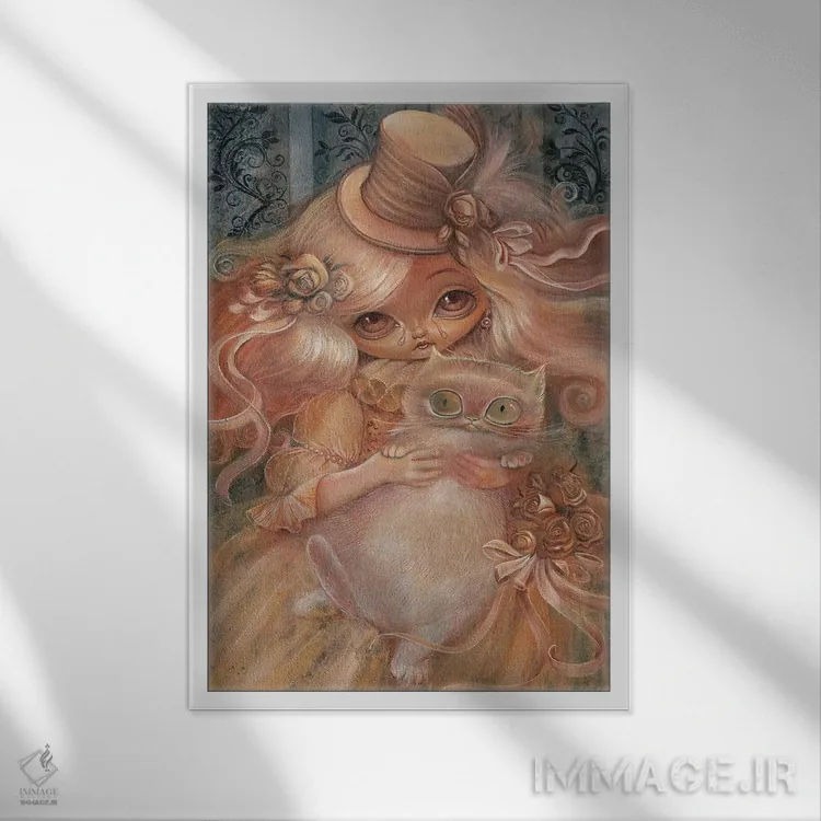 تابلو بید گریان اثر باب دوست - نمای قابدار سفید