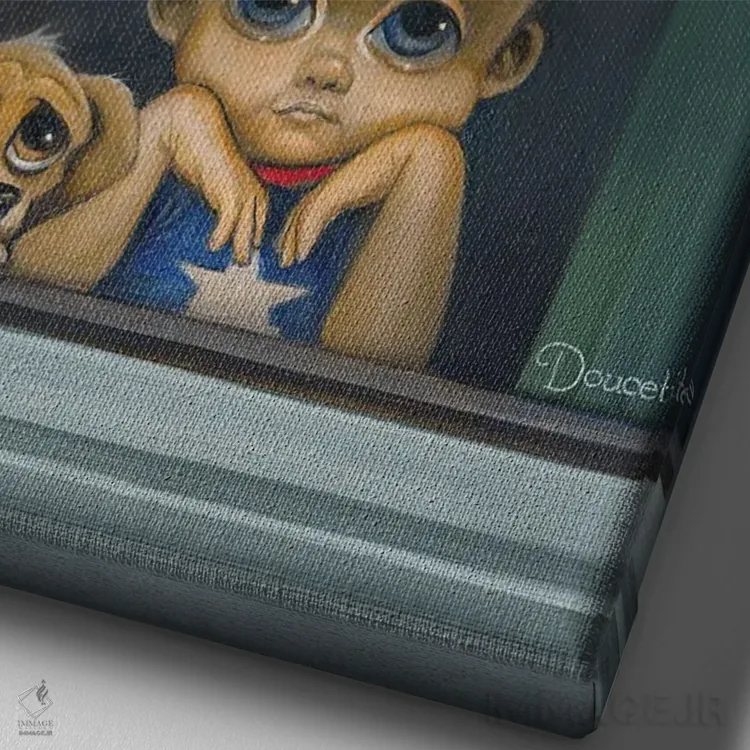 تابلو شهر امید اثر باب دوست - نمای نزدیک بافت بوم