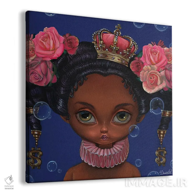 تابلو سیاه و آبی اثر باب دوست - نمای پرسپکتیو محصول