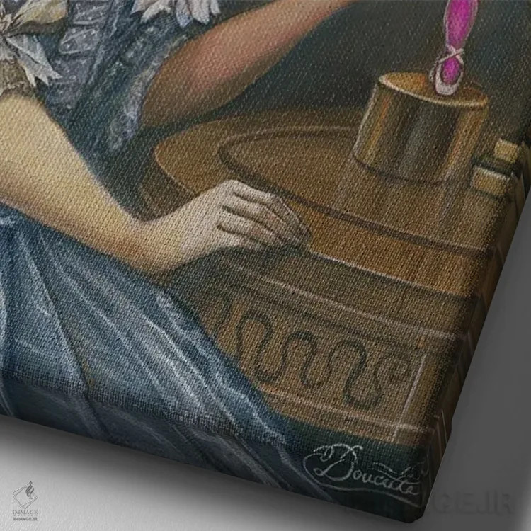 تابلو الههٔ رقص اثر باب دوست - نمای نزدیک بافت بوم