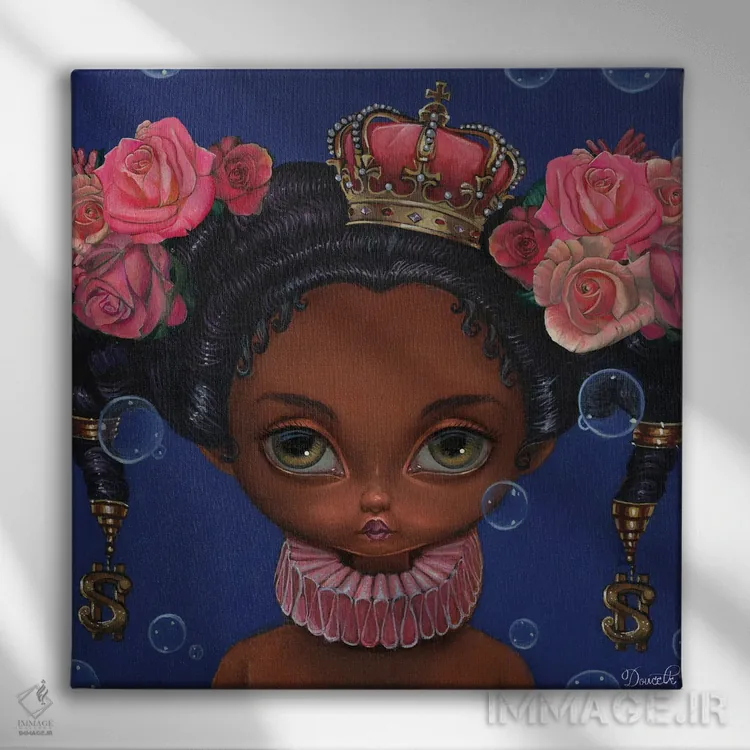 تابلو سیاه و آبی اثر باب دوست - نمای روبهرو روی دیوار