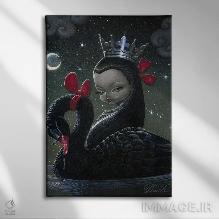 تابلو اشکهای قو اثر باب دوست - نمای روبهرو روی دیوار