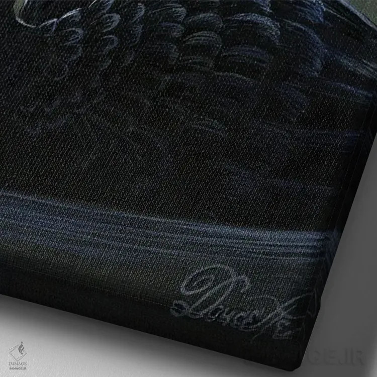 تابلو اشکهای قو اثر باب دوست - نمای نزدیک بافت بوم