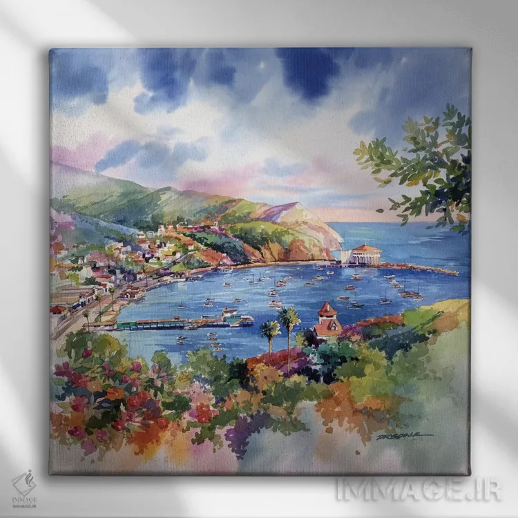 تابلو آوالون کاتالینا (جزایر آمریکا) اثر بیل درایزدیل - نمای روبهرو روی دیوار