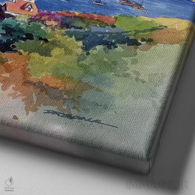 تابلو آوالون کاتالینا (جزایر آمریکا) اثر بیل درایزدیل - نمای نزدیک بافت بوم