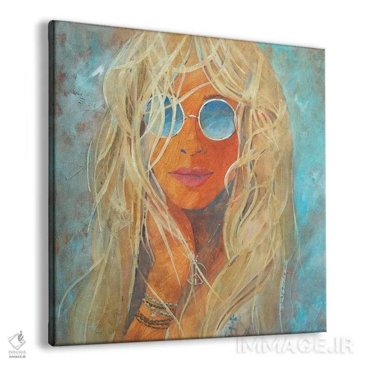 تابلو دختر هیپی بلوند اثر بیل درایزدیل - نمای پرسپکتیو محصول