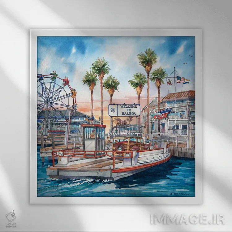 تابلو خوشآمدید به بالبوآ اثر بیل درایزدیل - نمای قابدار سفید