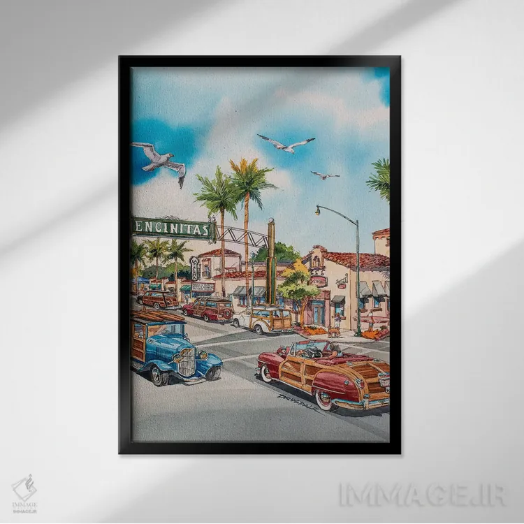 تابلو وودیهای انسینیتاس (خودرو چوبی کلاسیک) اثر بیل درایزدیل - نمای قابدار مشکی