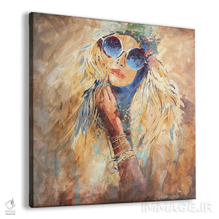 تابلو دختر هیپی اثر بیل درایزدیل - نمای پرسپکتیو محصول