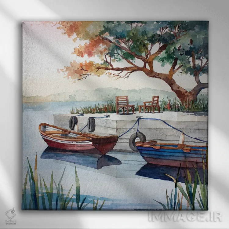 تابلو صبح در کوه کَشل اثر بیل درایزدیل - نمای روبهرو روی دیوار