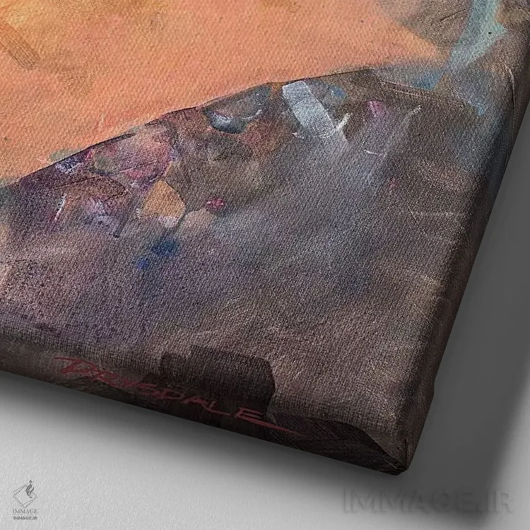 تابلو به تو نگاه میکنم اثر بیل درایزدیل - نمای نزدیک بافت بوم